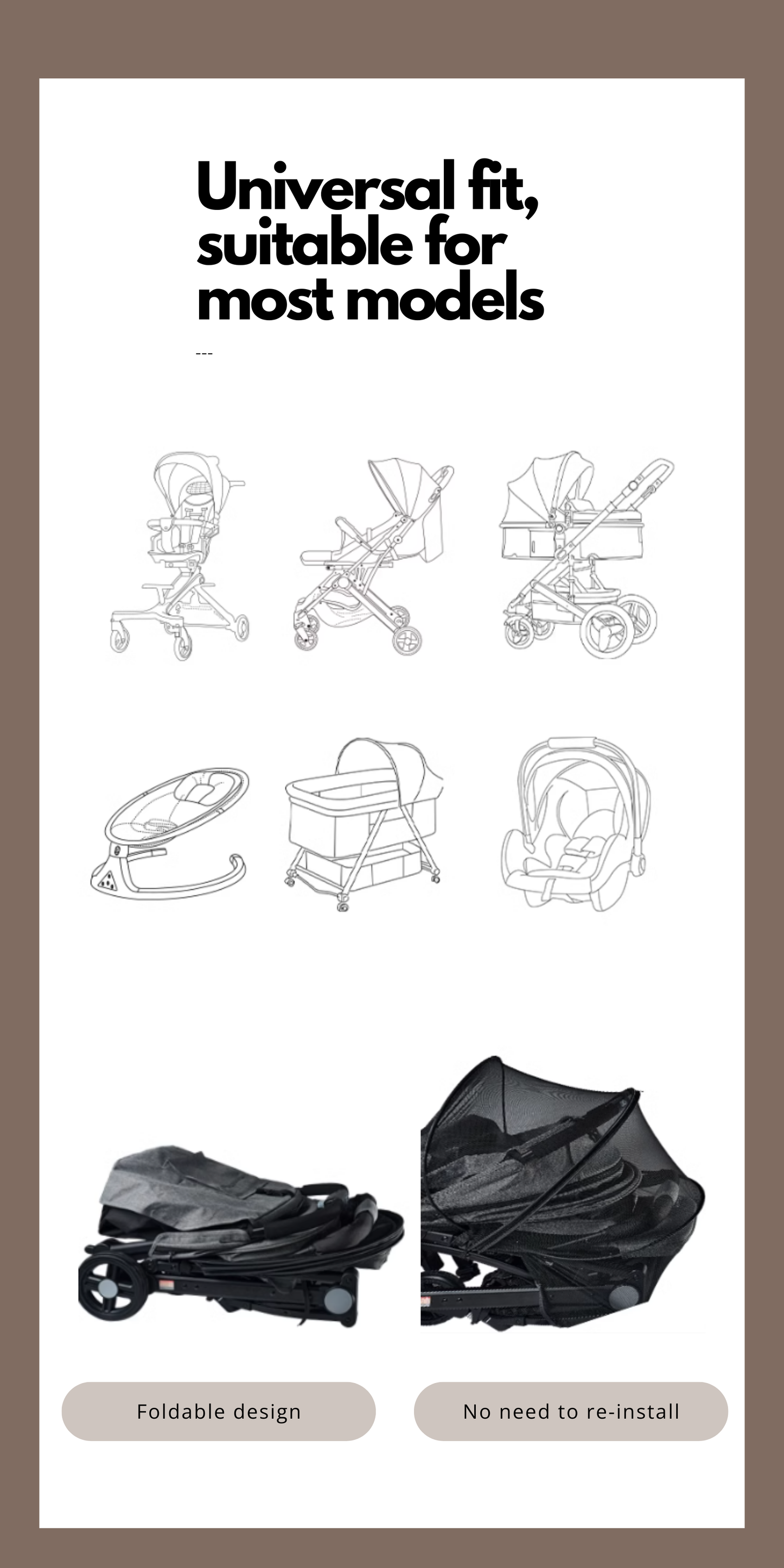 Universal Mosquito Net for Baby Pram