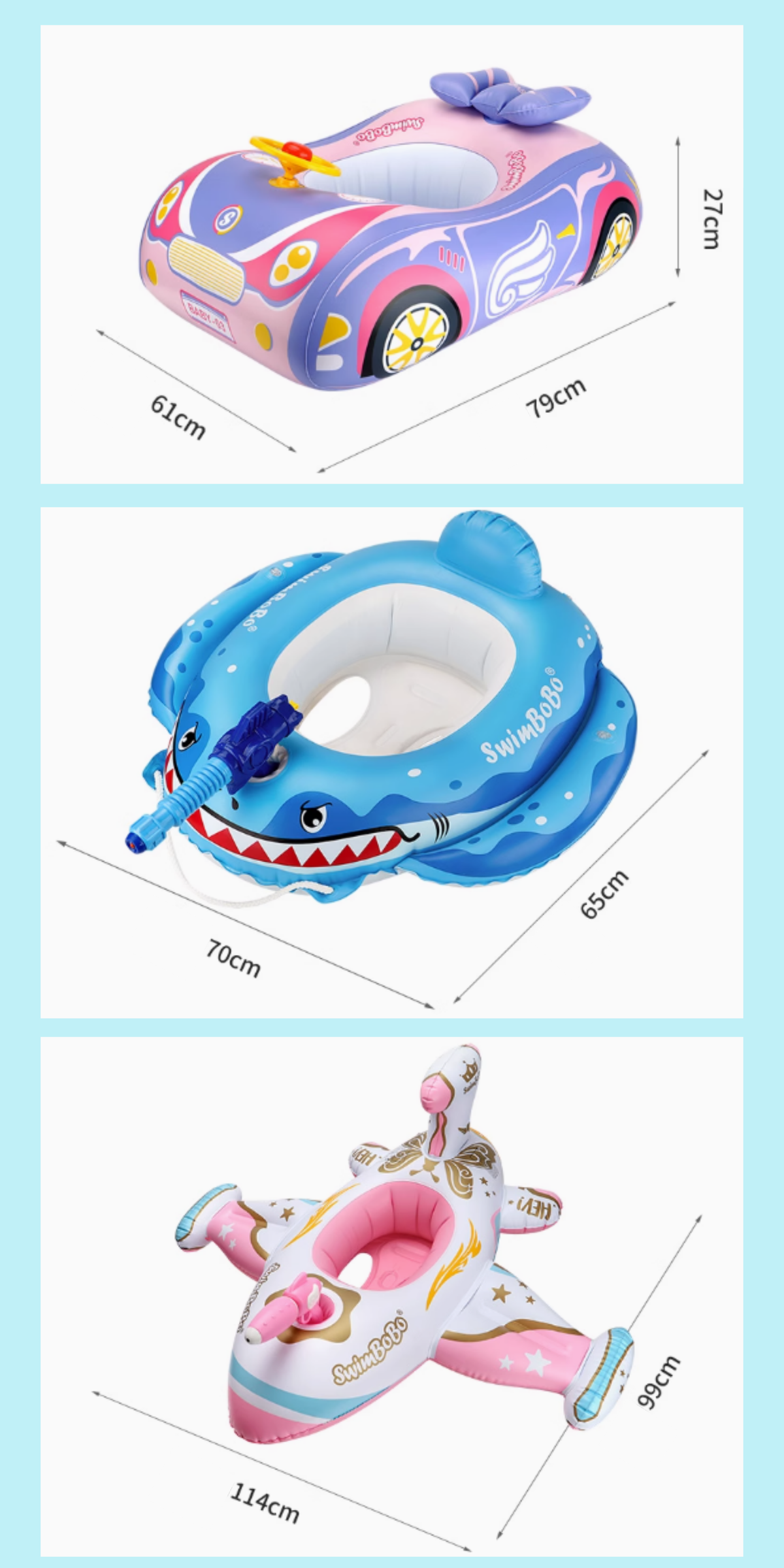 Baby & Toddler Swimming Float ☀️ Sports Car ☀️ Plane ☀️ Boat