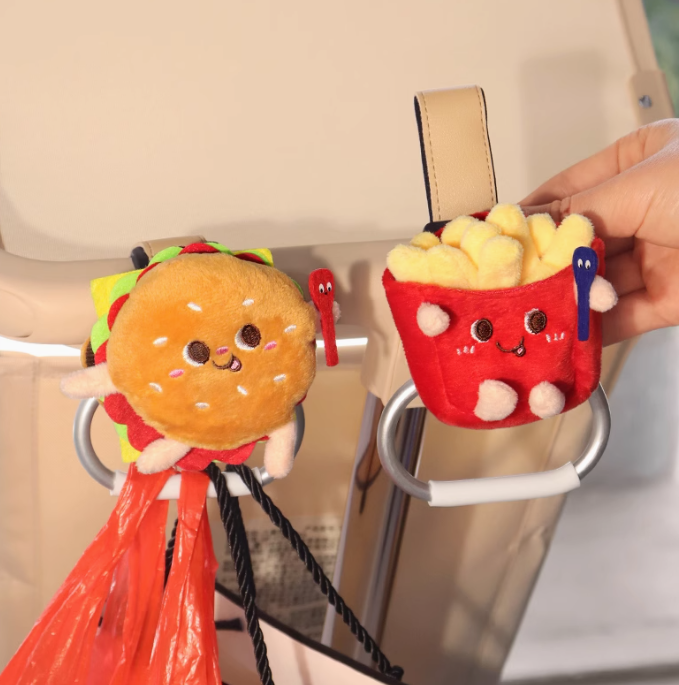 Cute Burger & Chips Baby Pram Hook